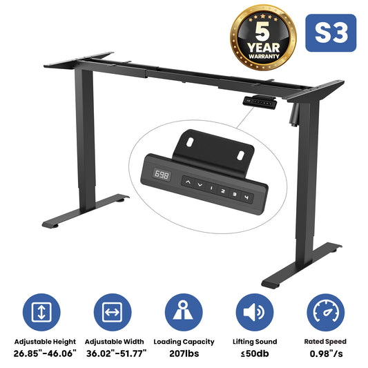 Electric Standing Desk Frame with Single Motors-S3